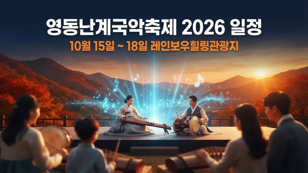 영동난계국악축제 2026 일정 총정리, 57회 K-국악 축제 10월 15일 개막